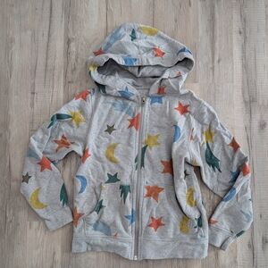 Hanna Andersson Gray Hoodie with Multicolor Stars and Moons, 8Y (Z5)